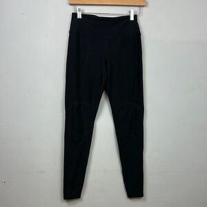 Year Of Ours Black Knee Patch High Waisted Leggings Sz S